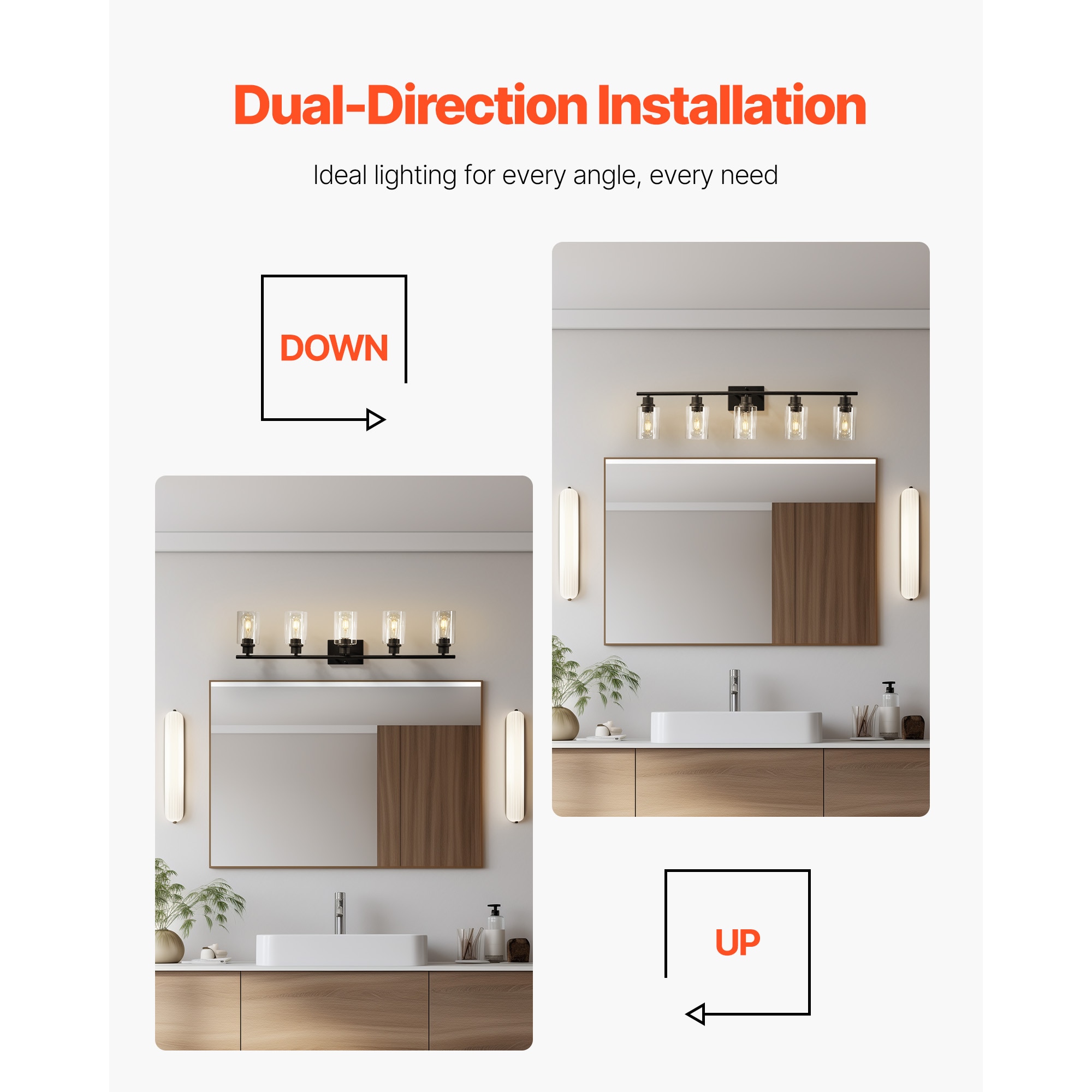 5-Light Modern Bathroom Vanity Light 37.1-Inch Wall Light Fixtures Over Mirror_voghion.com